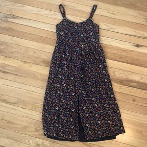 Navy floral Madewell midi dress